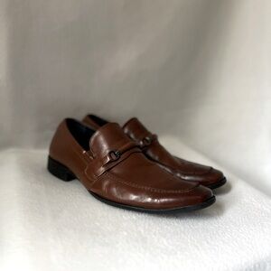 Steve Madden Size 10 1/2 Brown Leather Slip On Mens Shoes